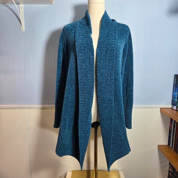 Seven7 Medium Turquoise Blue Longsleeve Open Cardigan - Picture 1 of 10
